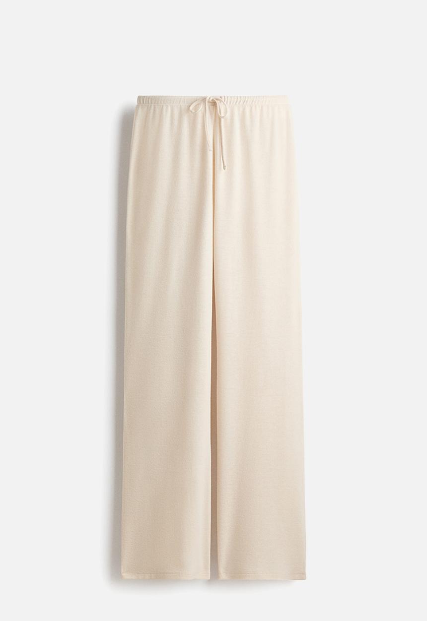 H&M - Fine-knit trousers - light beige
