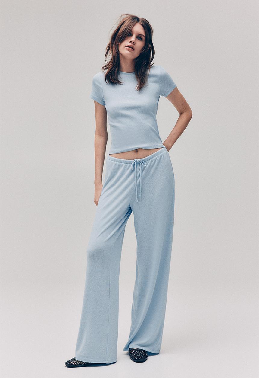 H&M - Fine-knit trousers - light blue