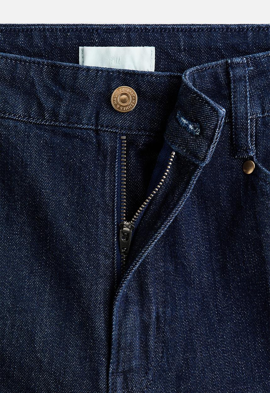 H&M - Wide high waist jeans - navy denim blue