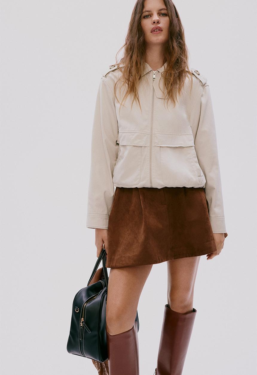 H&M - Collared twill jacket - light beige