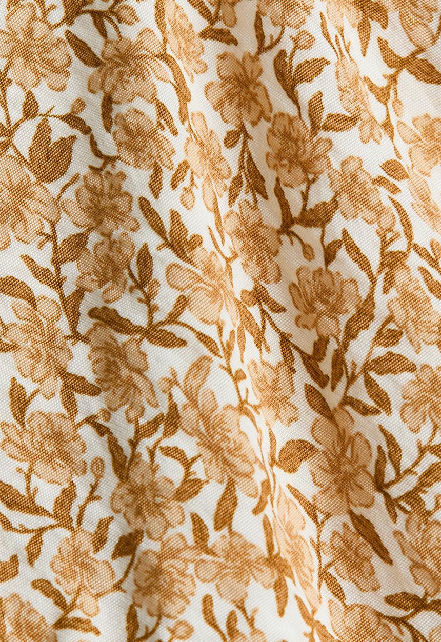 H&M - Flounce-trimmed blouse - beige/floral