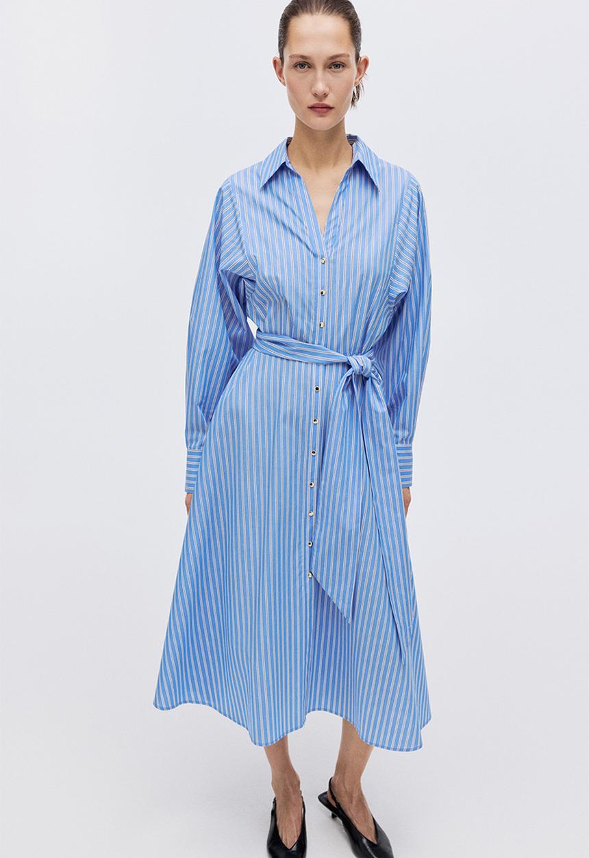 H&M - Shirt dress - blue/striped