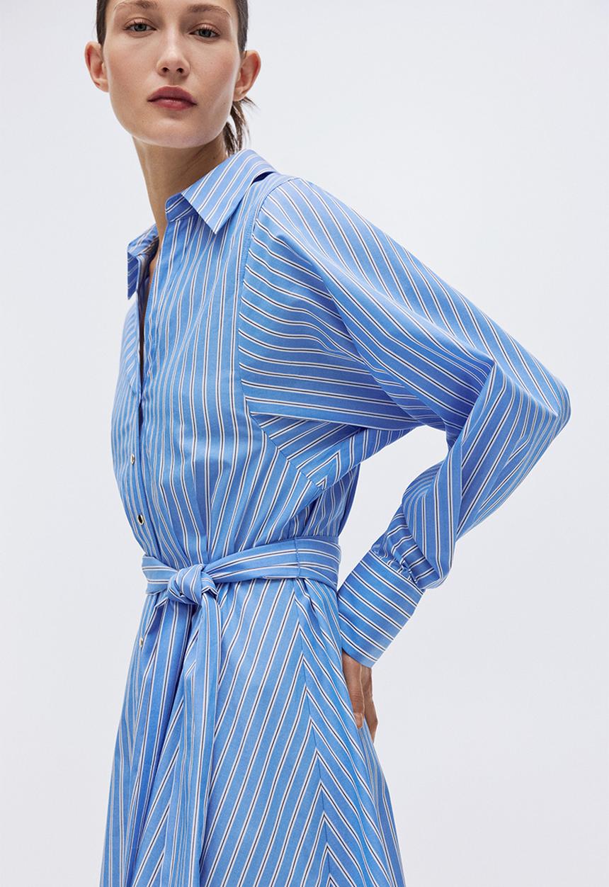 H&M - Shirt dress - blue/striped