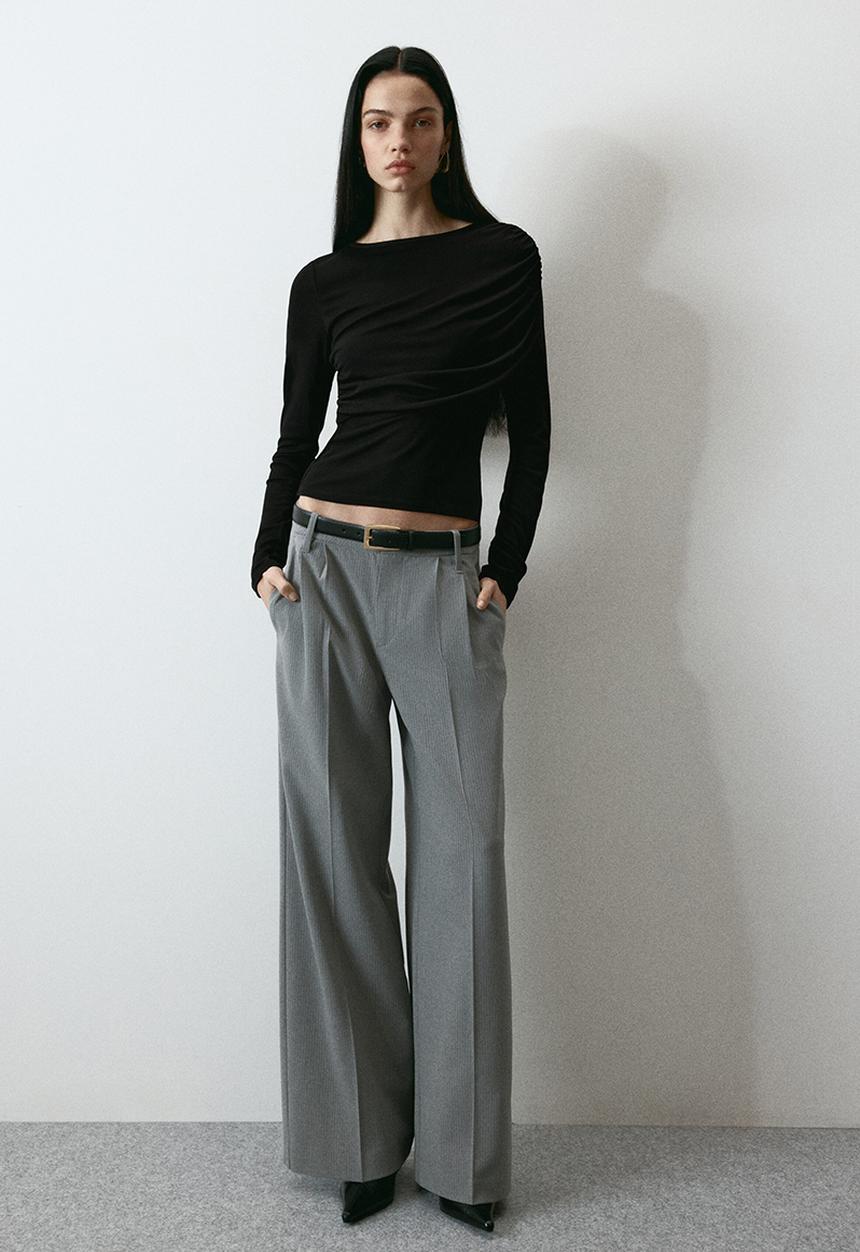 H&M - Draped viscose top - black
