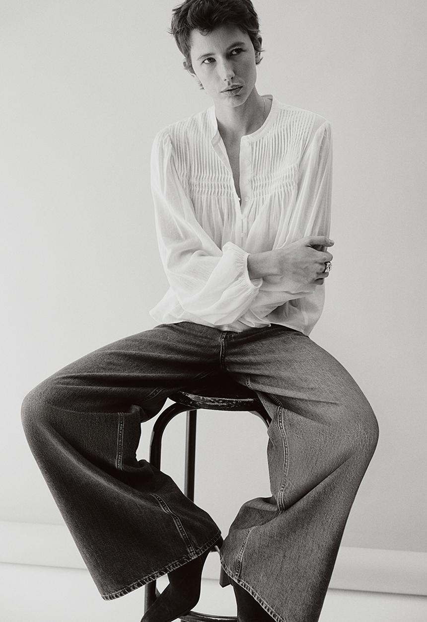 H&M - Pintucked blouse - white