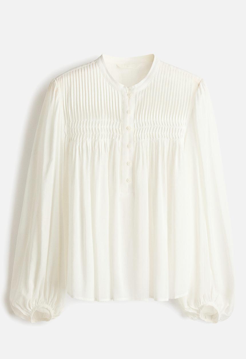 H&M - Pintucked blouse - white
