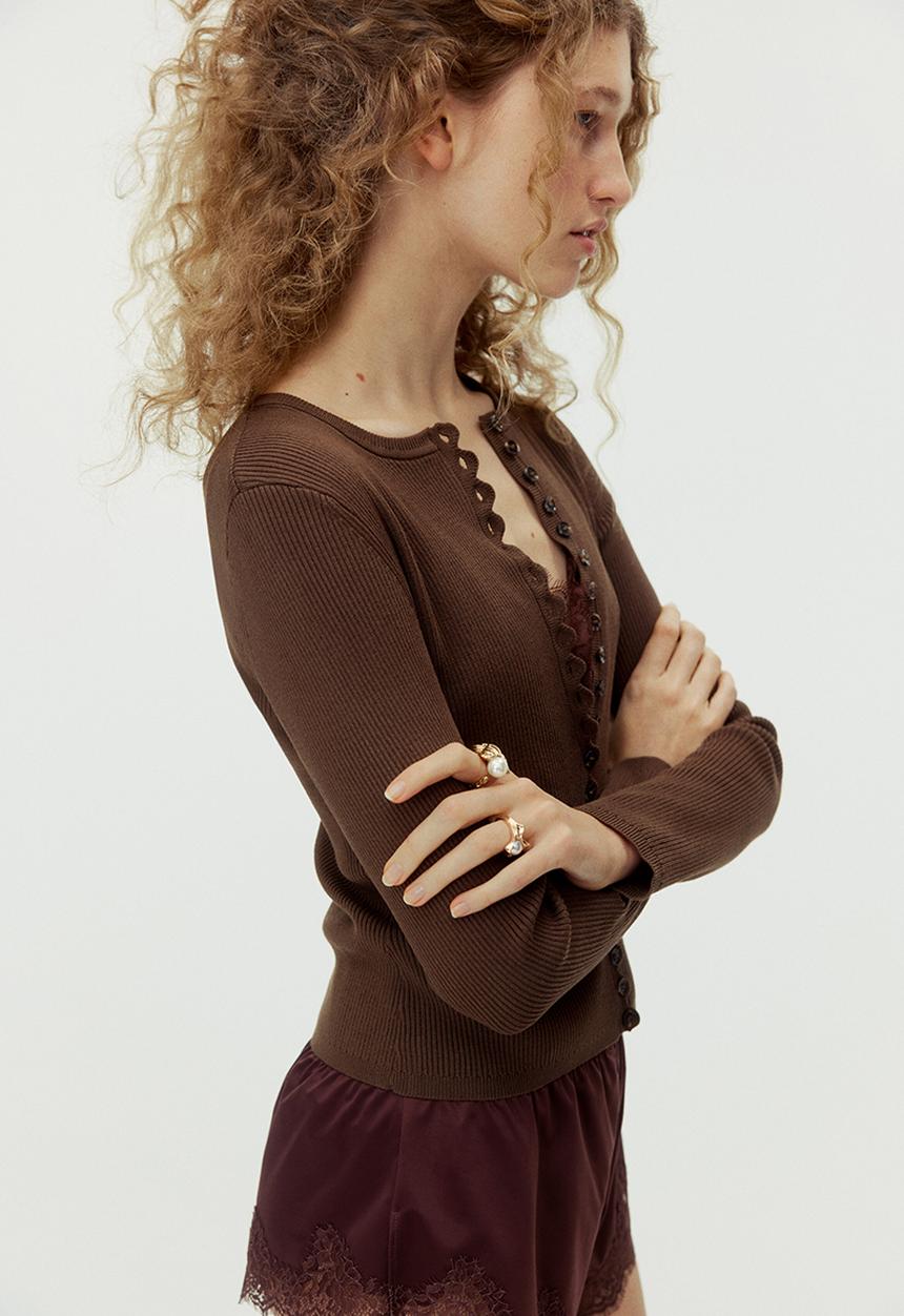 H&M - Ribbed cardigan - brown