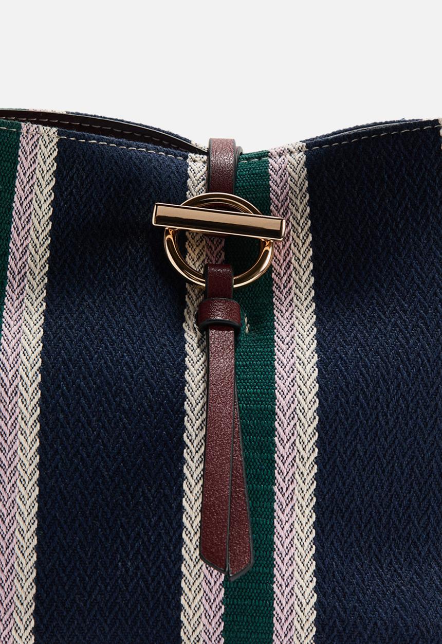 H&M - Bucket bag - navy blue/striped