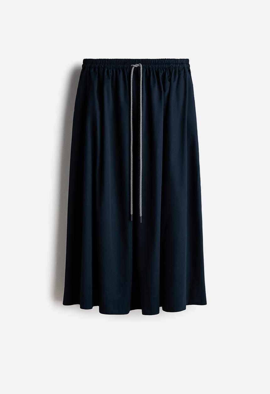 H&M - Cotton drawstring skirt - navy blue