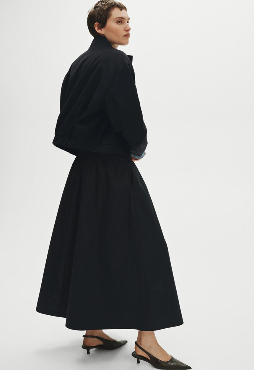 H&M - Cotton drawstring skirt - navy blue