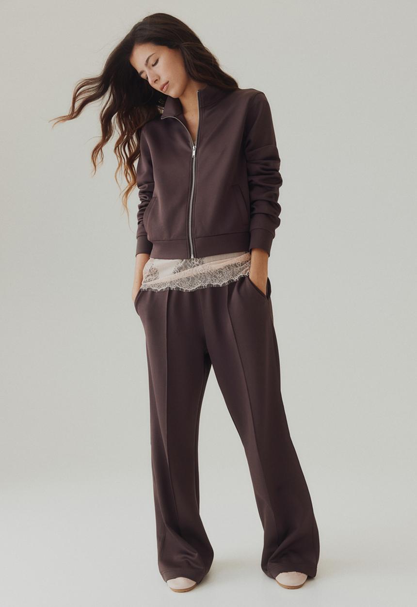 H&M - Crease-front pull-on trousers - truffle grey