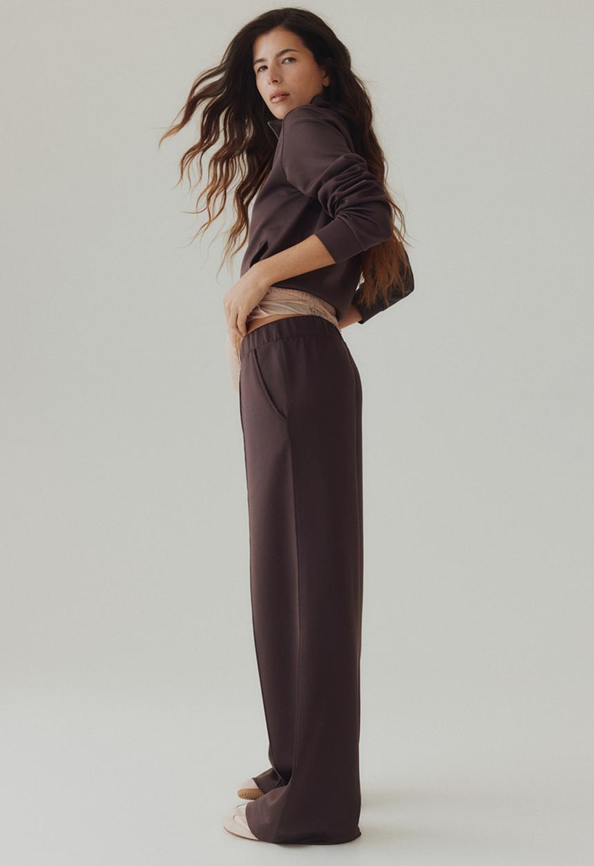 H&M - Crease-front pull-on trousers - truffle grey