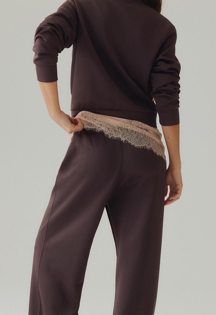 H&M - Crease-front pull-on trousers - truffle grey