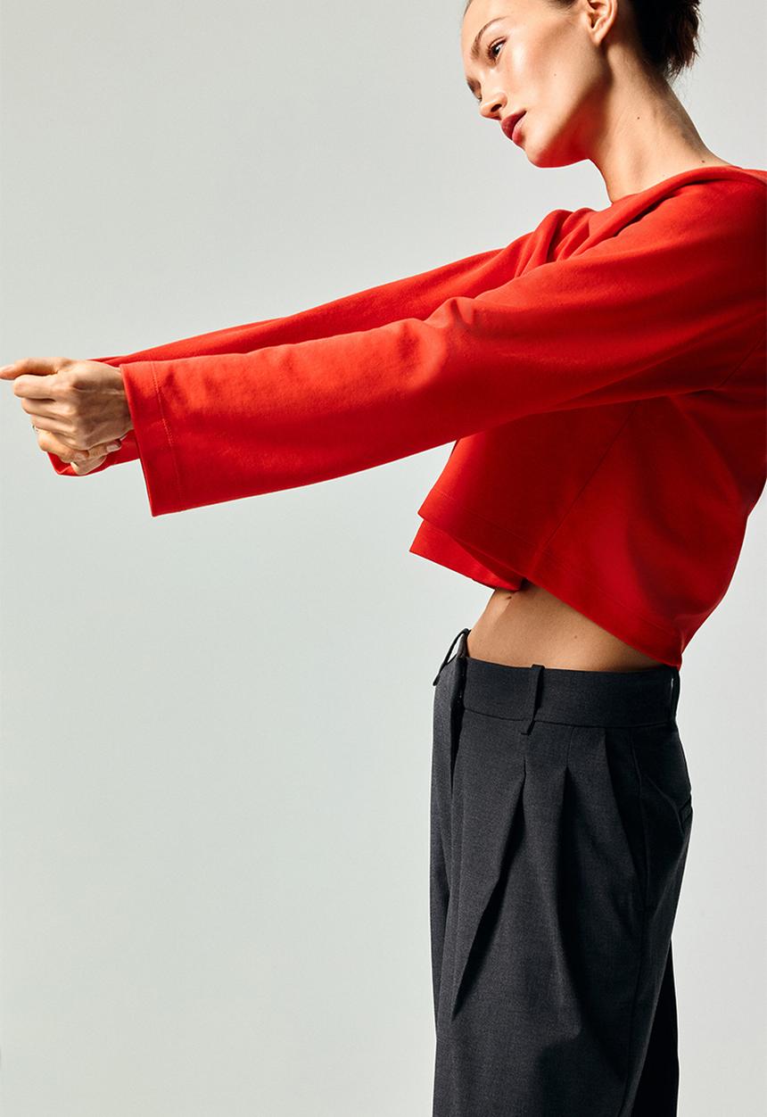 H&M - Short interlock top - bright red