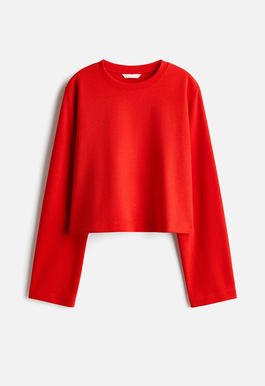 H&M - Short interlock top - bright red