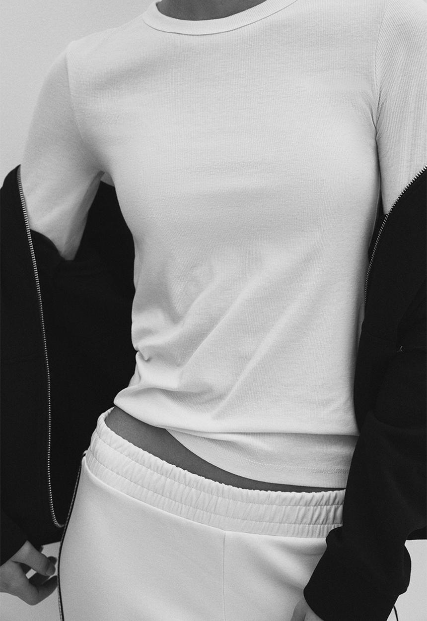 H&M - Ribbed t-shirt - cream