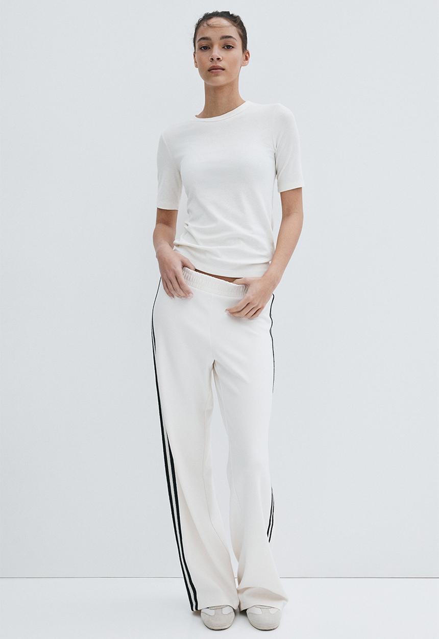 H&M - Ribbed t-shirt - cream