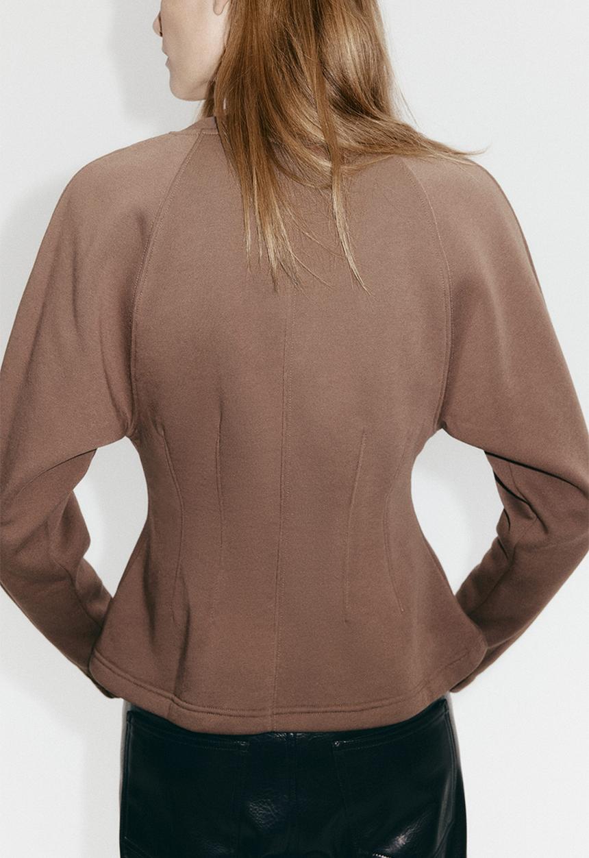 H&M - Waisted sweatshirt - dark mole
