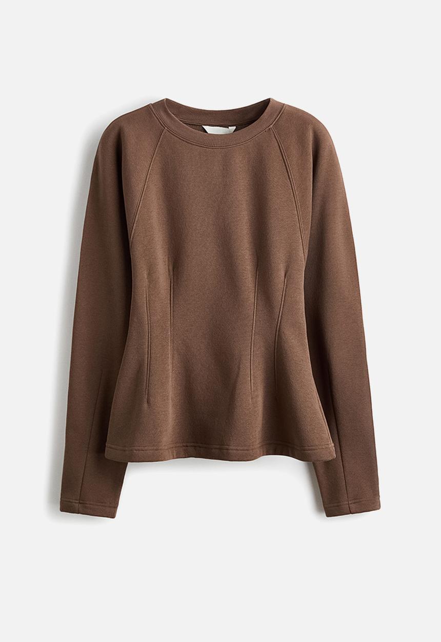 H&M - Waisted sweatshirt - dark mole