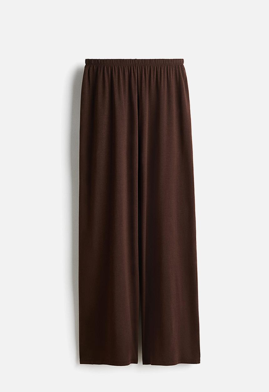 H&M - Relaxed fit wide yoga pants - warm brown