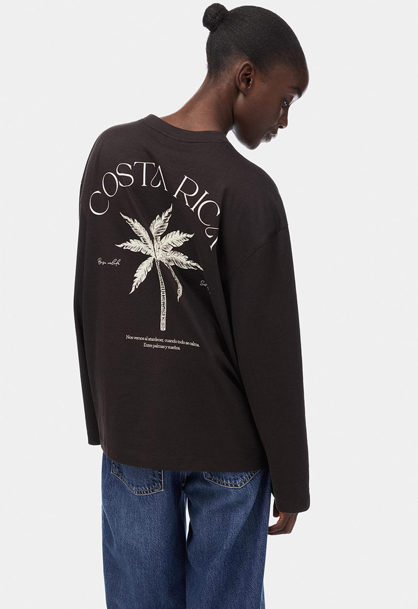 H&M - Oversized jersey top - dark brown/costa rica