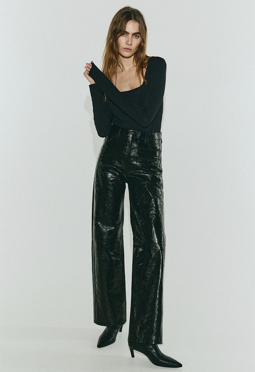 H&M - Long-sleeved thong body - black