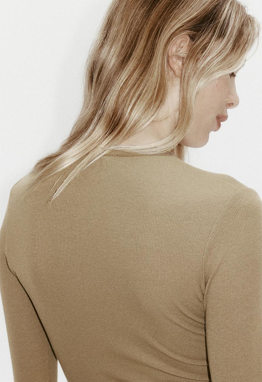 H&M - Ribbed jersey body - khaki green