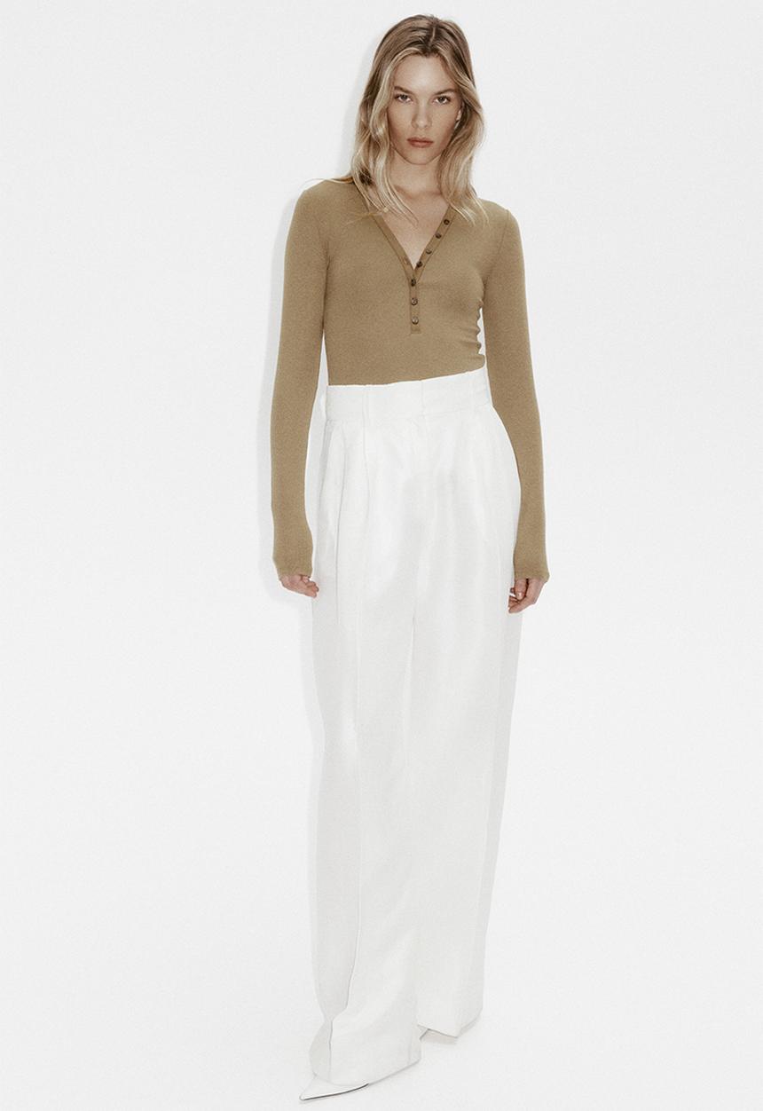 H&M - Ribbed jersey body - khaki green