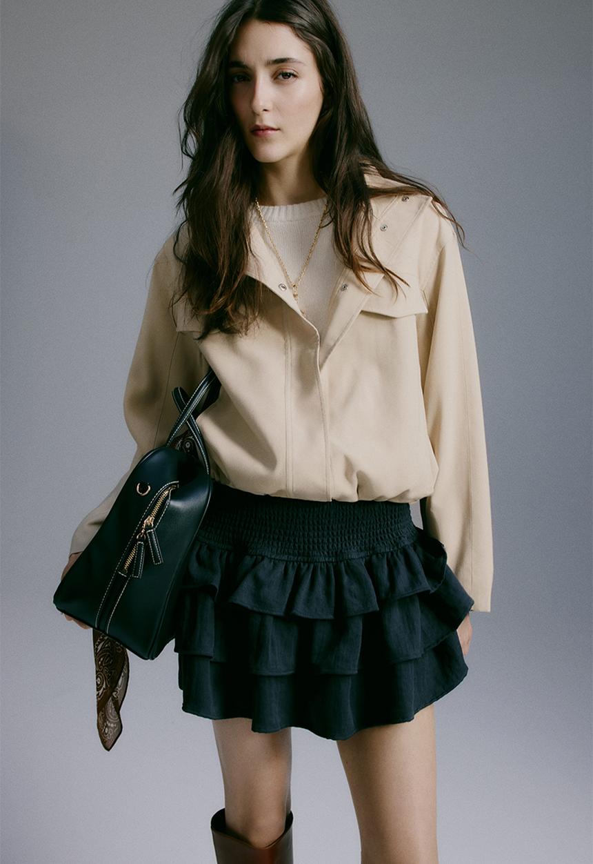 H&M - Funnel-collar jacket - light beige