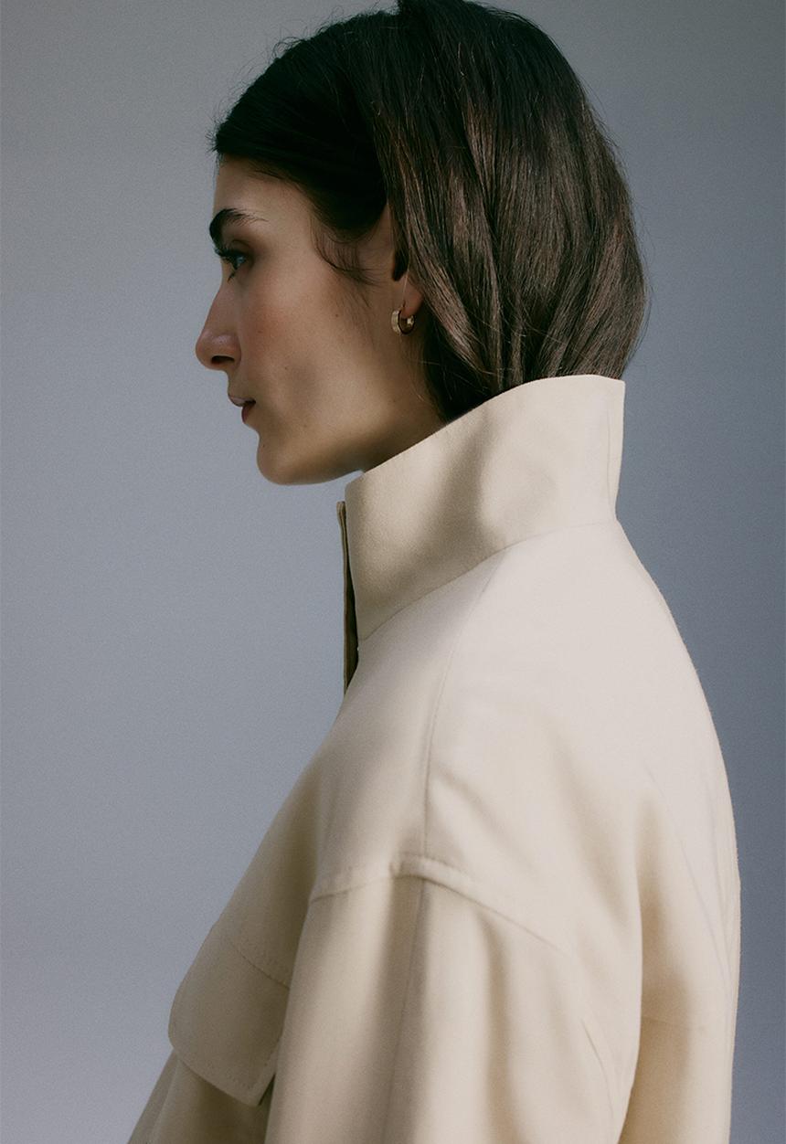 H&M - Funnel-collar jacket - light beige