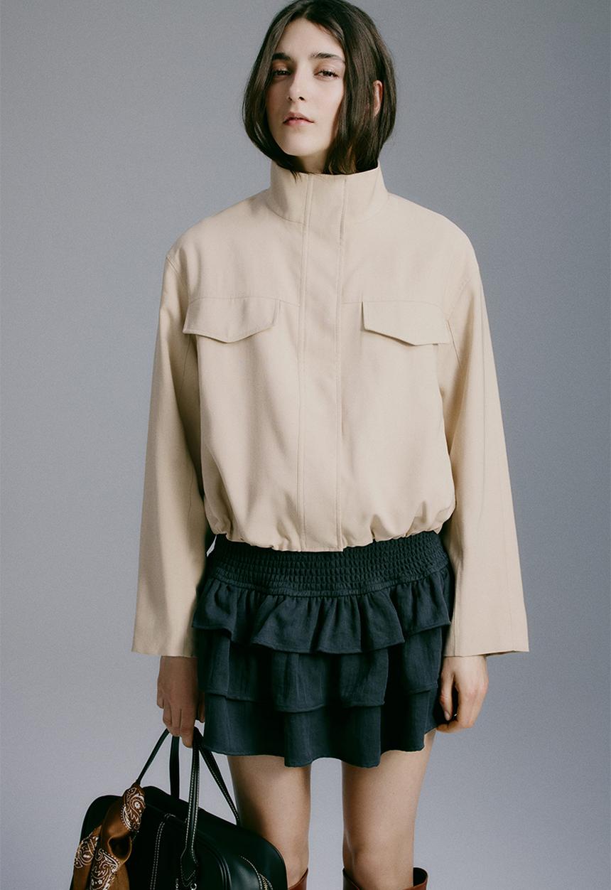 H&M - Funnel-collar jacket - light beige