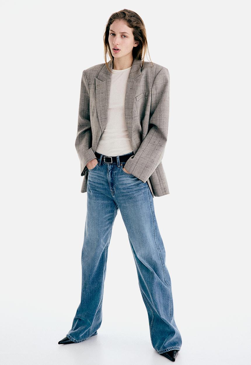 H&M - Wide high jeans - denim blue