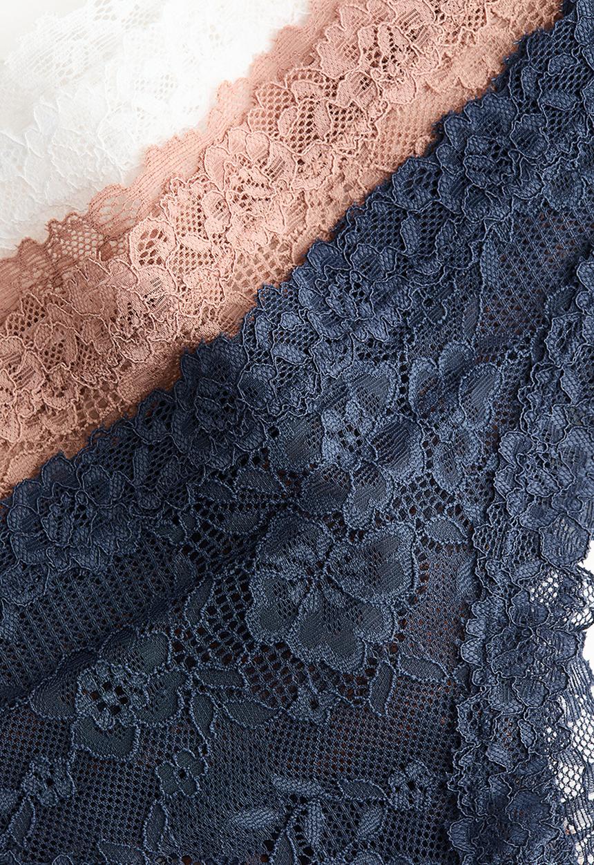 H&M - 3-Pack lace brazilian briefs - dark beige/navy blue