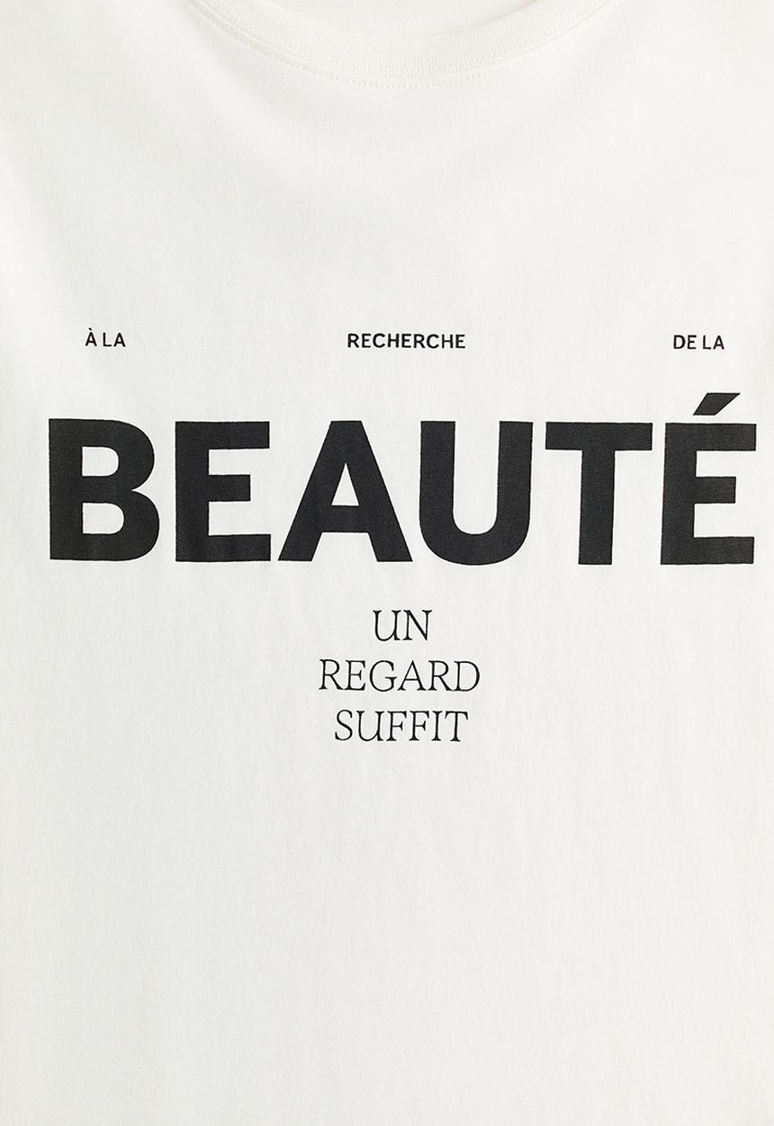 H&M - Printed T-shirt - white/beaut