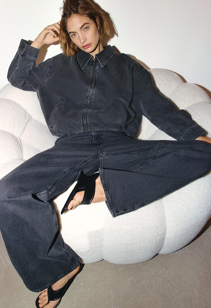H&M - Oversized denim jacket - dark denim grey