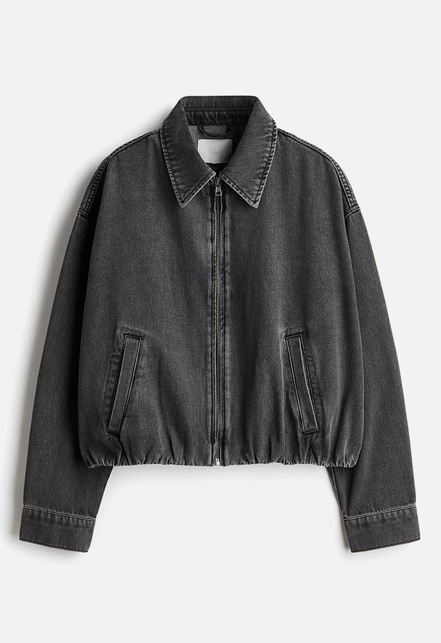 H&M - Oversized denim jacket - dark denim grey
