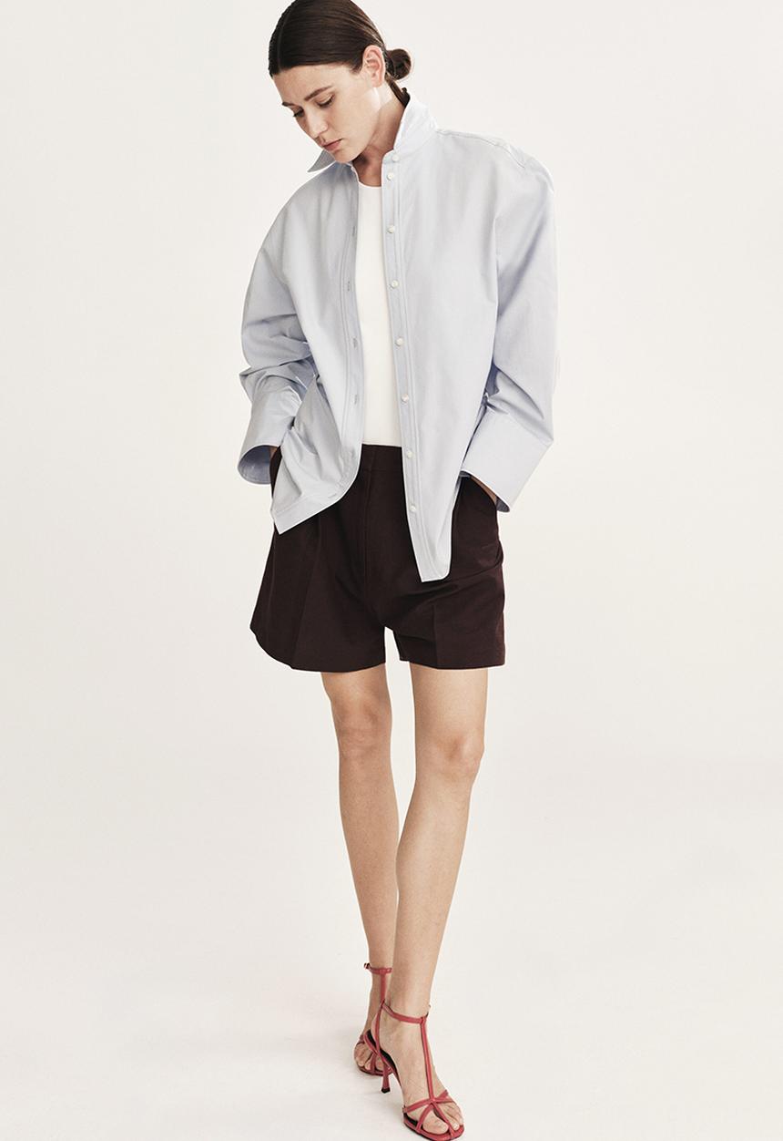 H&M - Tailored linen-blend shorts - dark brown