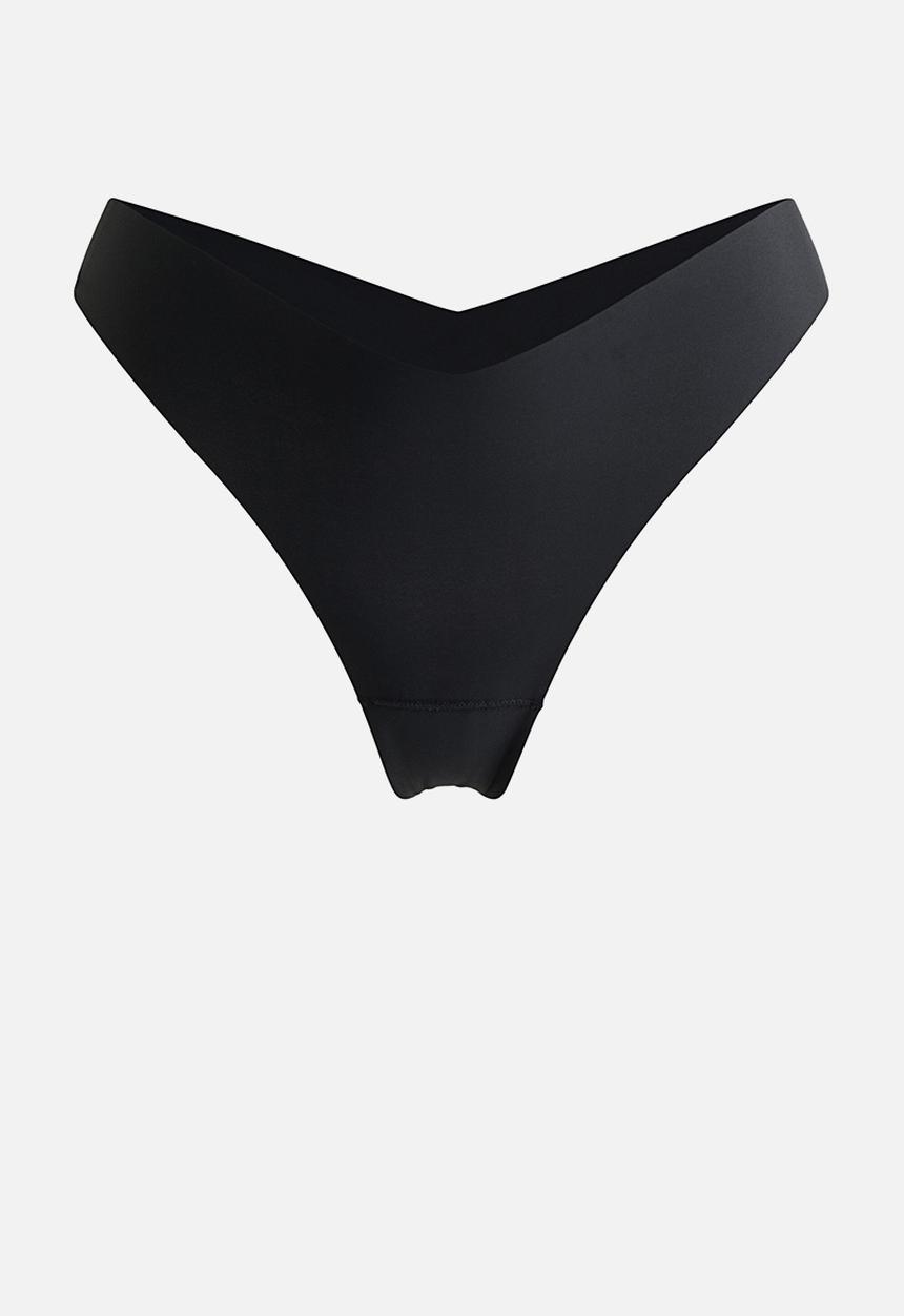 H&M - 3-Pack invisible thong briefs with lycra - black