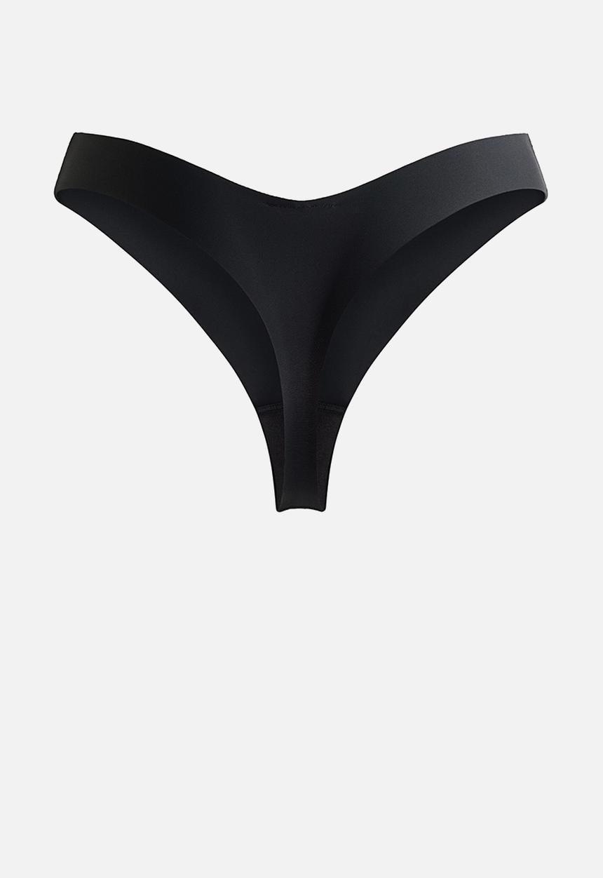 H&M - 3-Pack invisible thong briefs with lycra - black