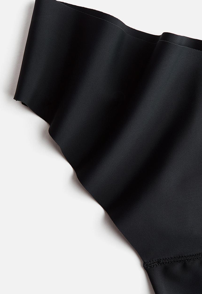H&M - 3-Pack invisible thong briefs with lycra - black