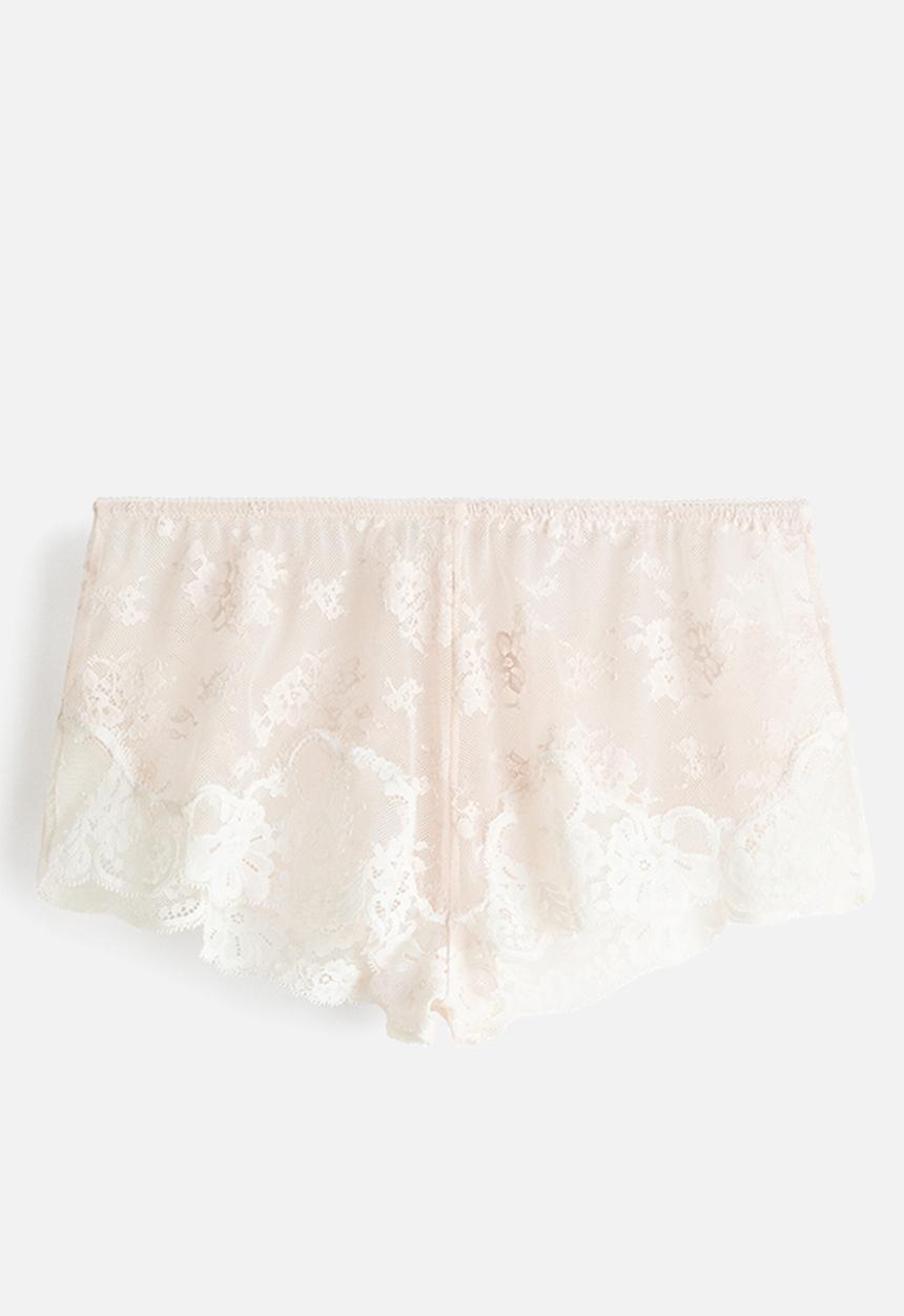 H&M - Lace shortie briefs - pale beige