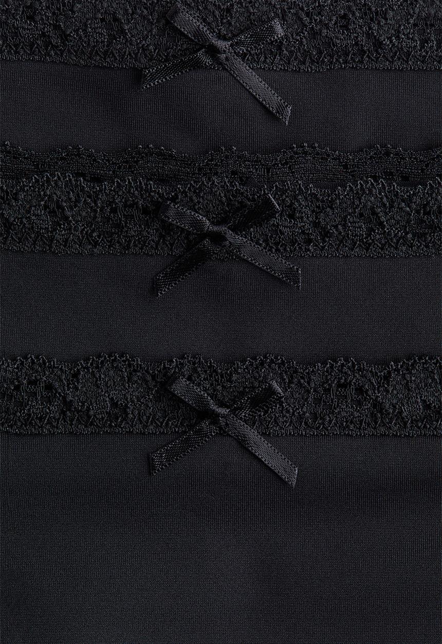 H&M - 3-Pack lace-trimmed hipster briefs - black