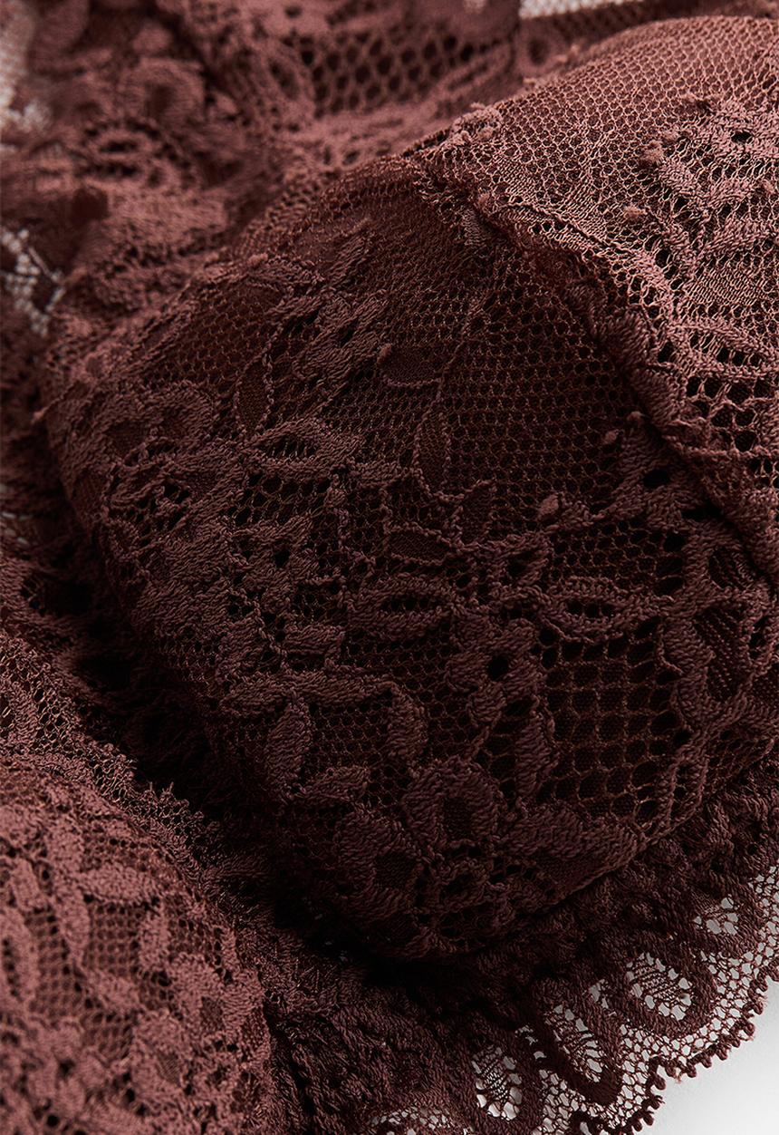 H&M - Padded soft lace bra - rust brown