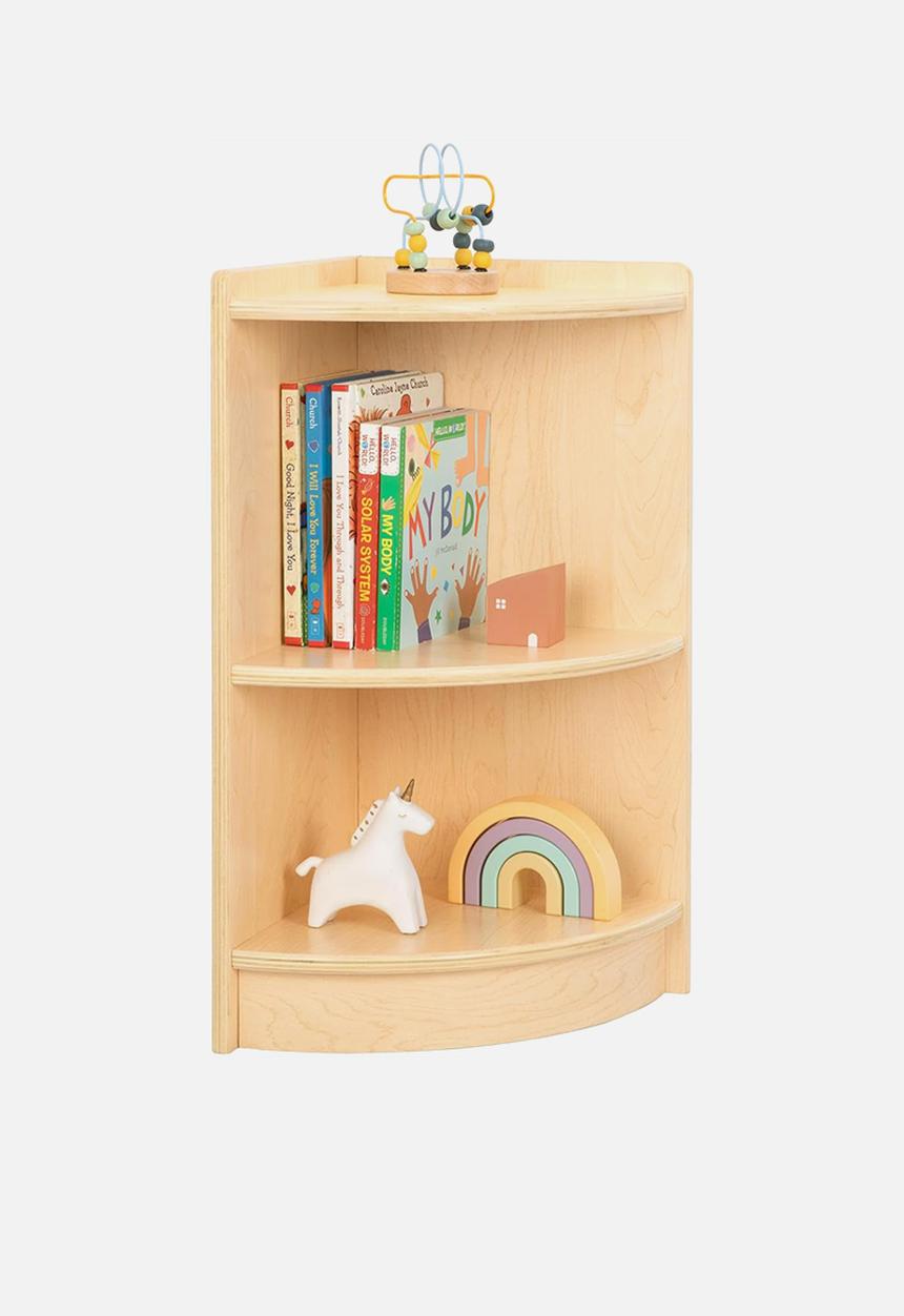 Greenbean Learning - Wooden Corner Shelf and Toy Storage for Kids Room: Plywood