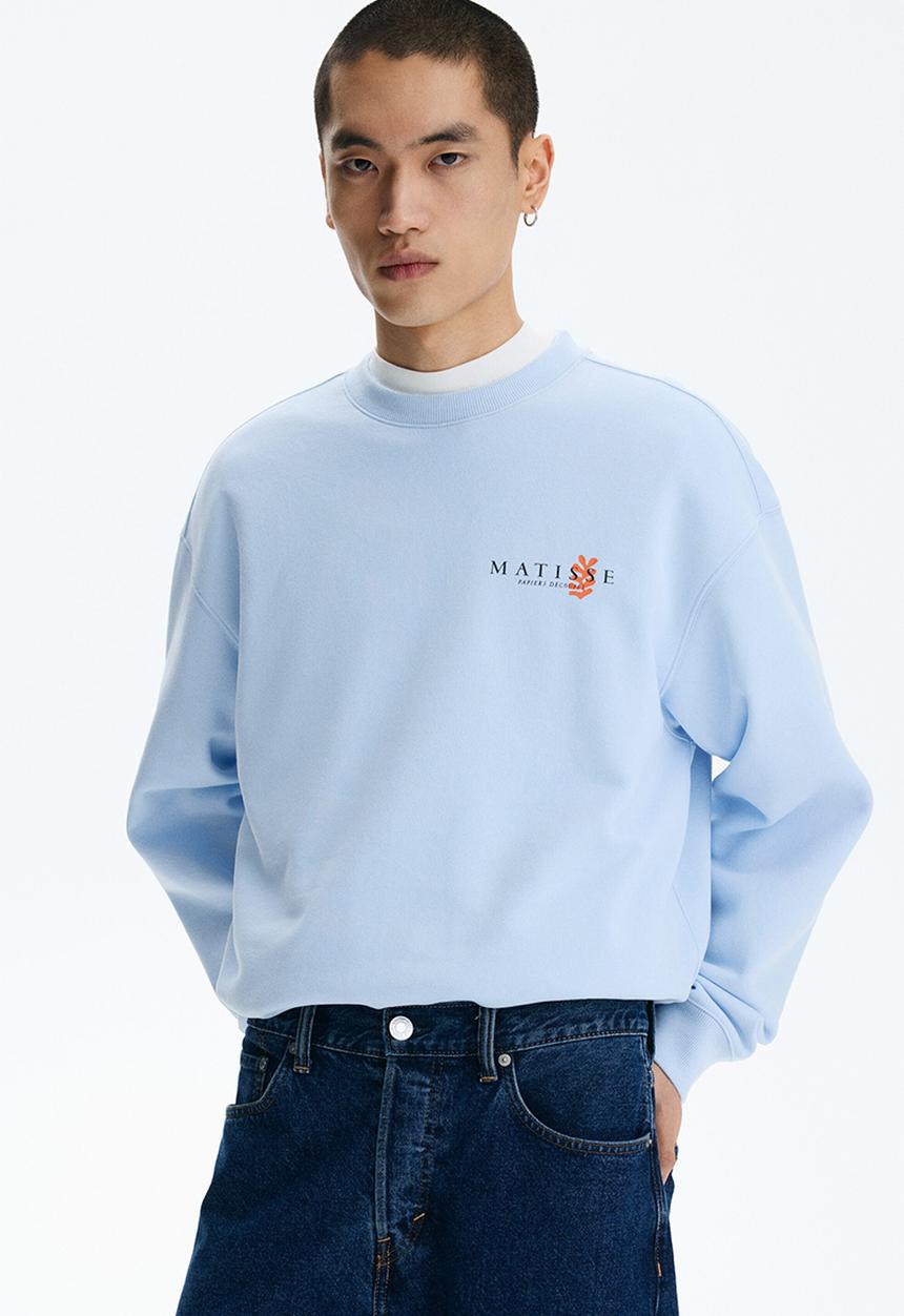 H&M - Loose fit sweatshirt - light blue/matisse