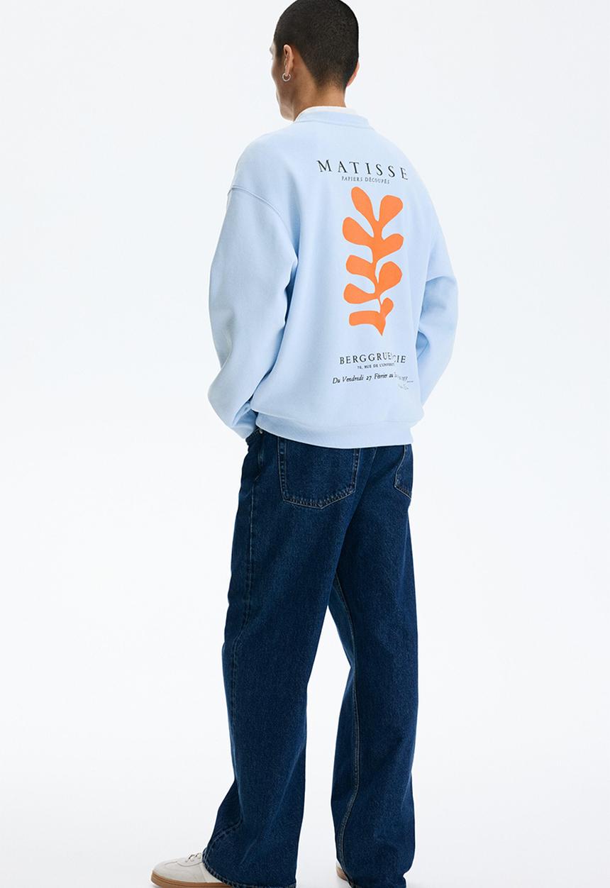 H&M - Loose fit sweatshirt - light blue/matisse