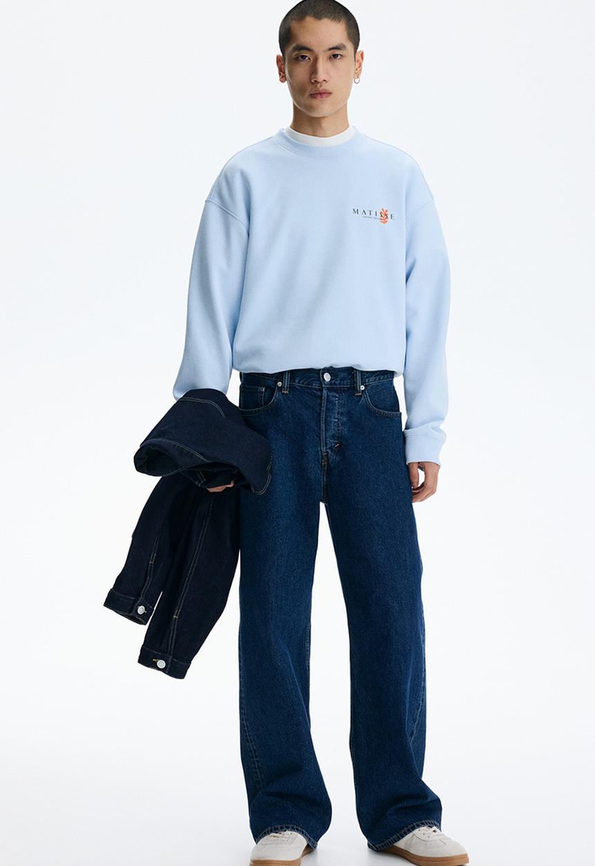H&M - Loose fit sweatshirt - light blue/matisse