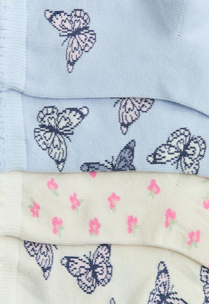 H&M - 7-Pack socks - light blue/butterflies