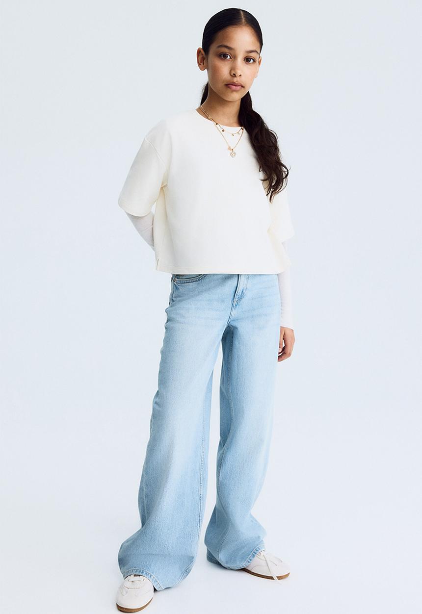 H&M - Wide leg jeans - light denim blue