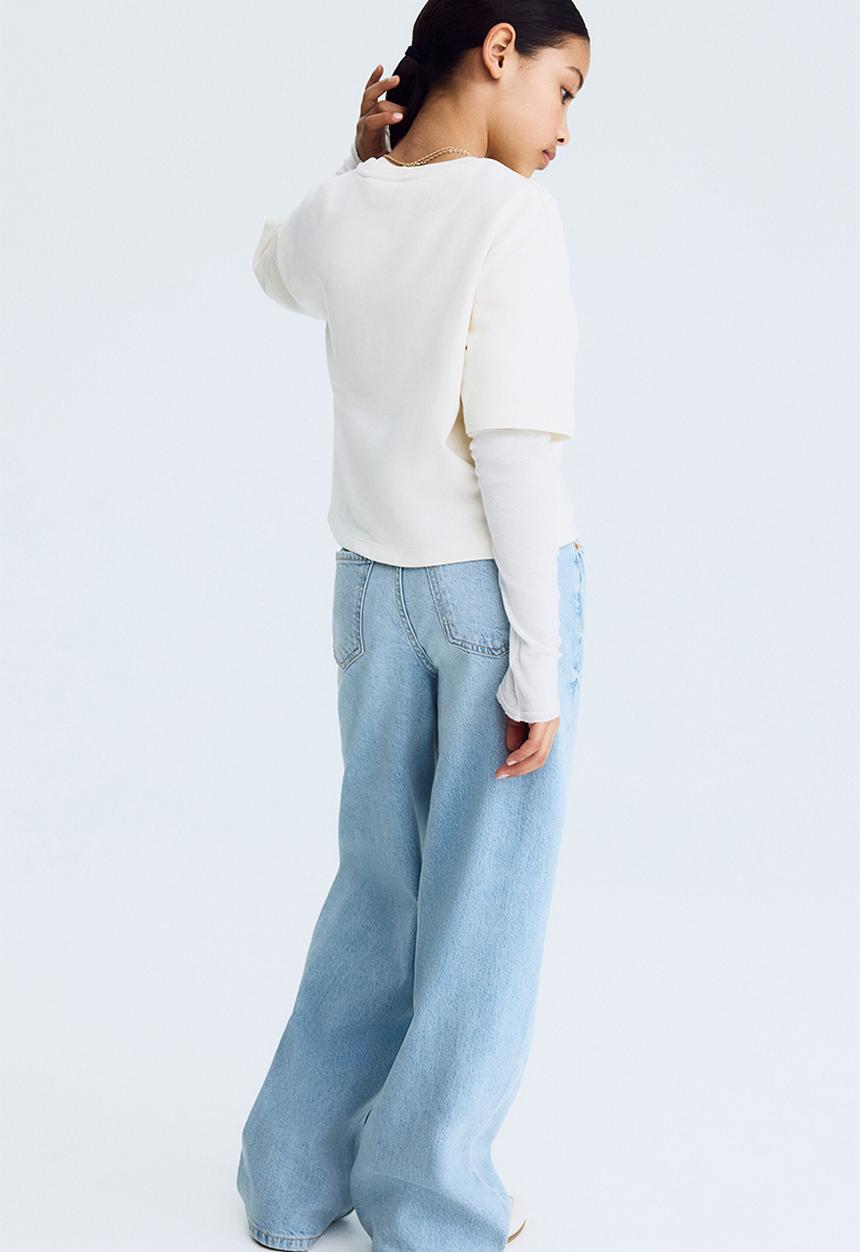 H&M - Wide leg jeans - light denim blue